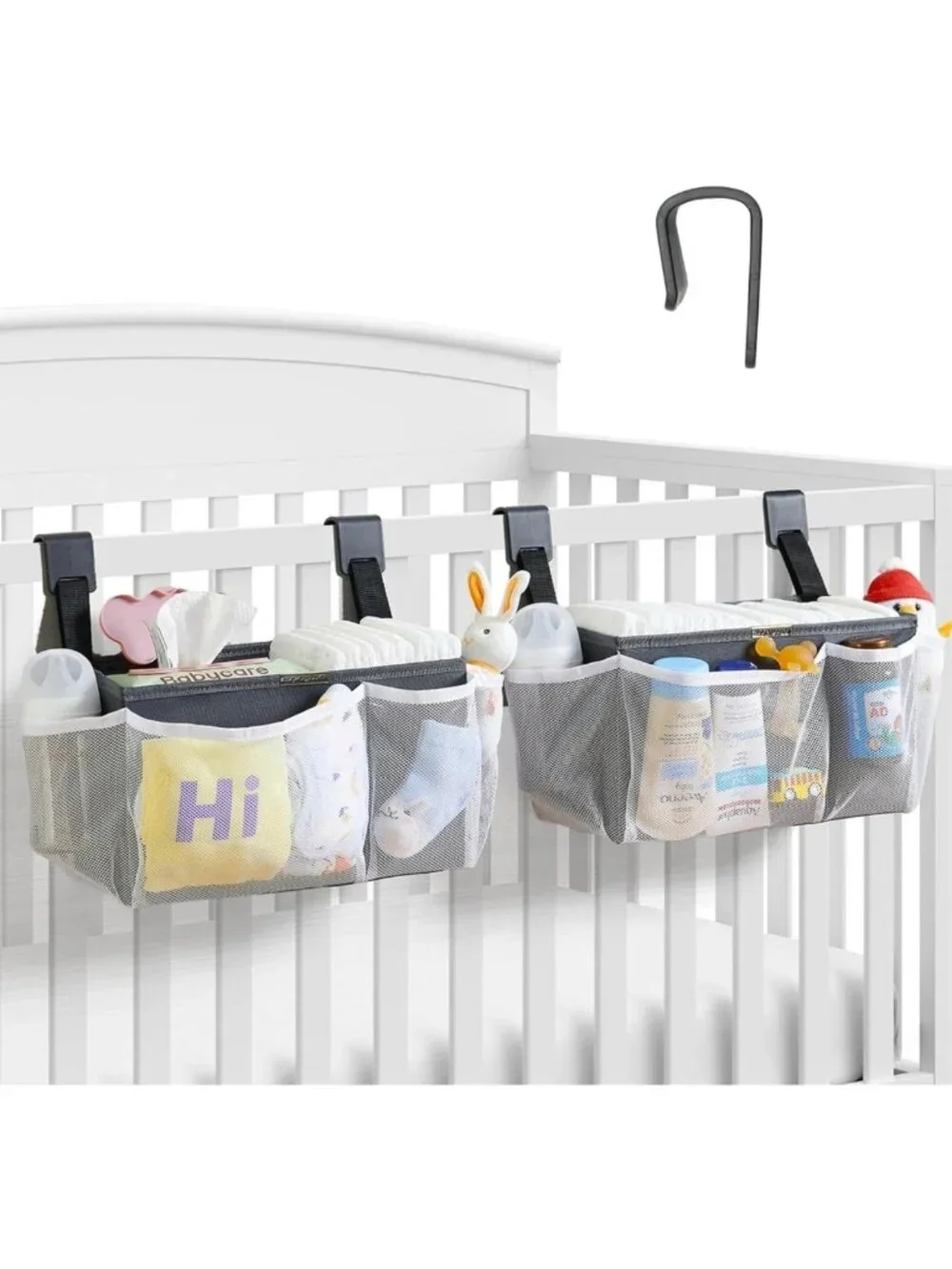 2-Pack Crib & Changing Table Diaper Organizer | Large Capacity Baby Caddy